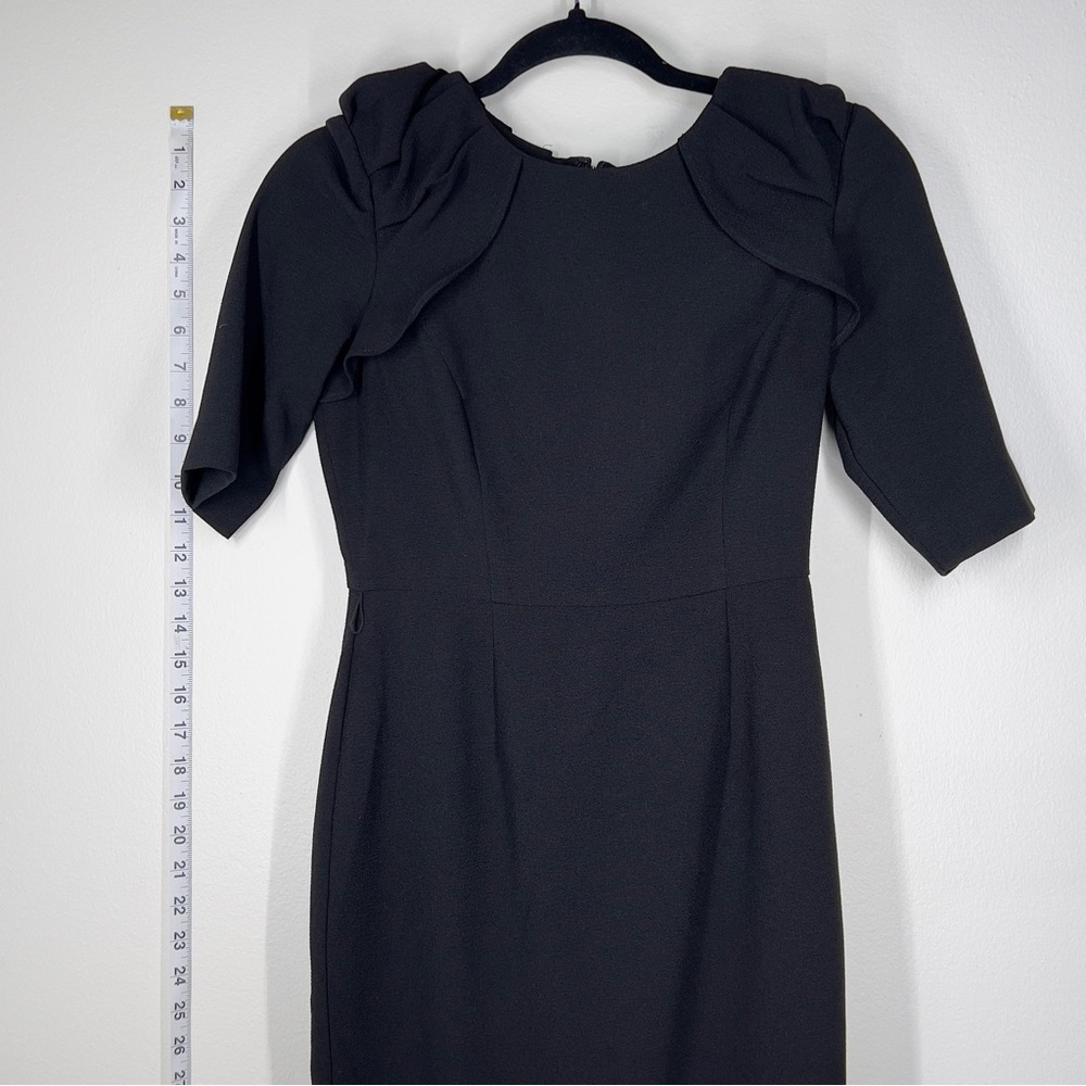 EVA LONGORIA Women’s Black 3/4 Sleeve Midi Dress